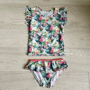 Sol Swim Girl's Tropical Swimsuit Tankini Set